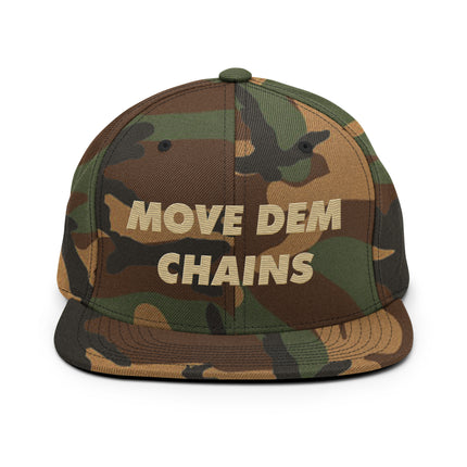 Move Dem Chains Gold Embroidered Snapback Hat