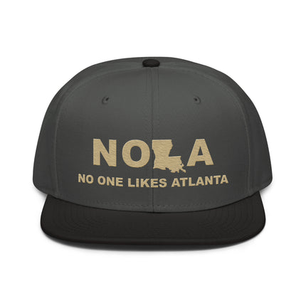 NOLA No One Likes Atlanta Louisiana Style Embroidered Snapback Hat
