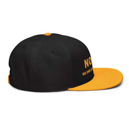 NOLA No One Likes Atlanta Louisiana Style Embroidered Gold Snapback Hat